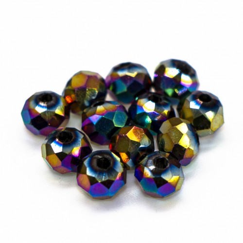 Бусины рондели 4*3мм, гальваническое радужное напыление.